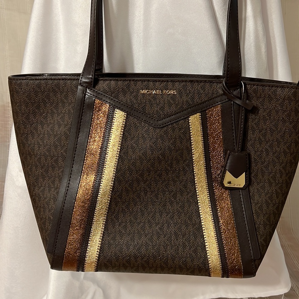 Michael Kors Whitney Signature Metallic Tote - Picture 4 of 10